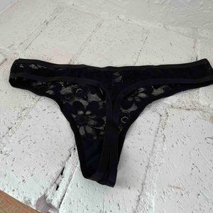 PARADE Thong - Black Floral Jacquard - Small